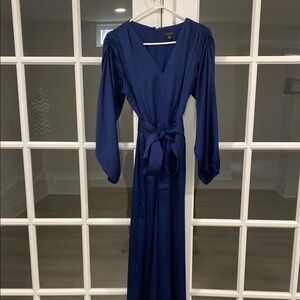 Elegant Blue Wrap Jumpsuit